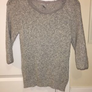 3/4 sleeve grey sweater